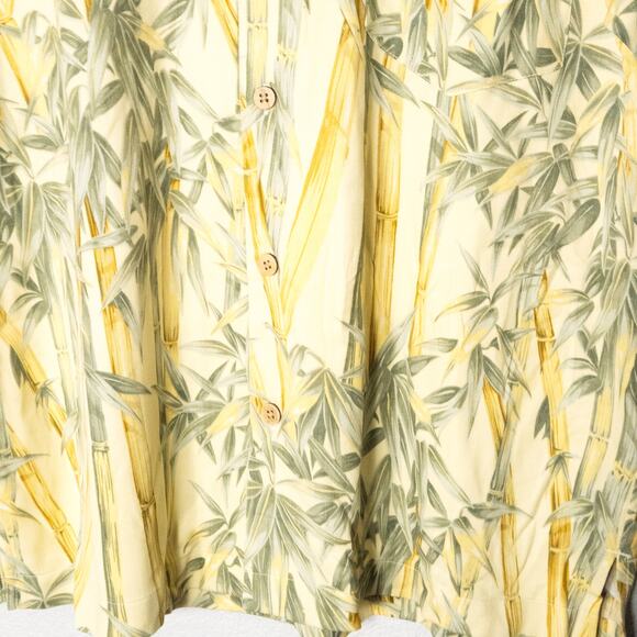 Jamaica Jaxx Men’s Button Front Shirt Yellow Green Size XL Hawaiian Jamaican - Picture 5 of 8